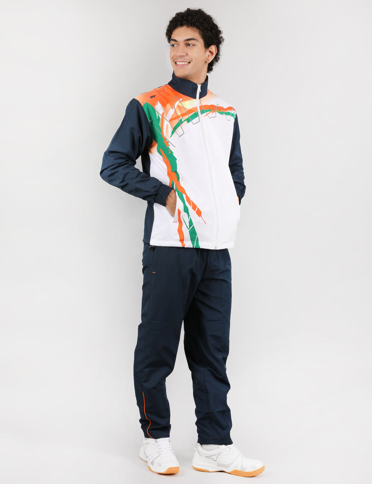 ASI Euro Digital Tracksuit - White & Navy