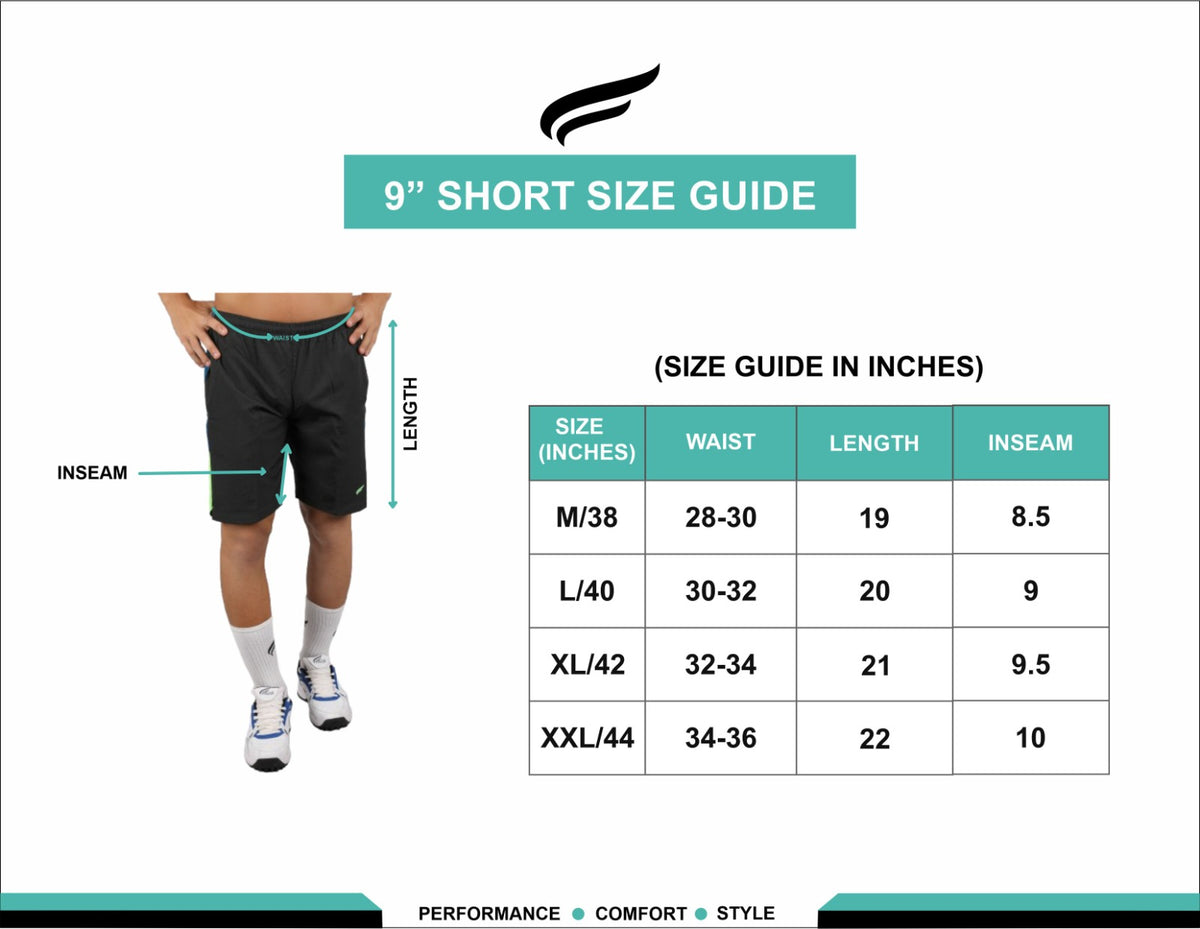 ASI Pro Shorts Size Chart